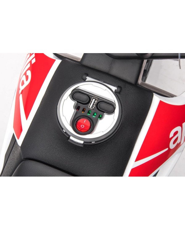 Moto Elettrica Bambini Aprilia RX 12V Cross SEDILI IN PELLE Luci Led BLUETOOTH Sospensioni A Molla|Toys Car
