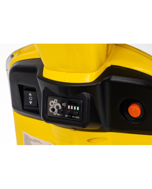 Vespa Primavera Elettrica per Bambini 12V Licenza Ufficiale Piaggio Sedile Pelle Luci LED suono Clacson Giallo Sole|Toys Car