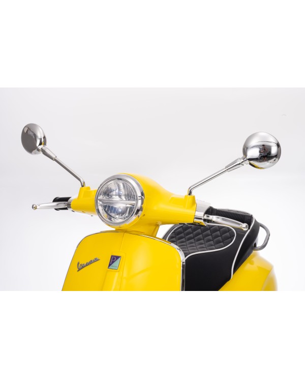 Vespa Primavera Elettrica per Bambini 12V Licenza Ufficiale Piaggio Sedile Pelle Luci LED suono Clacson Giallo Sole|Toys Car