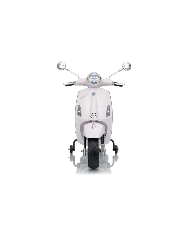 Vespa Primavera Elettrica per Bambini 12V Licenza Ufficiale Piaggio Sedile Pelle Luci LED suono Clacson Bianco|Toys Car
