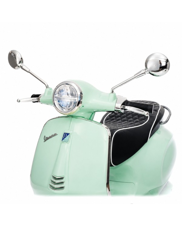 Vespa Primavera Elettrica per Bambini 12V Licenza Ufficiale Piaggio Sedile Pelle Luci LED suono Clacson VERDE MENTA|Toys Car