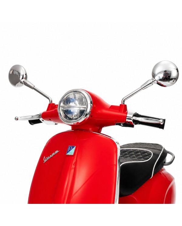 copia di Vespa Primavera Elettrica per Bambini 12V Licenza Ufficiale Piaggio Sedile Pelle Luci LED suono Clacson Rosso Fuoco|Toys Car