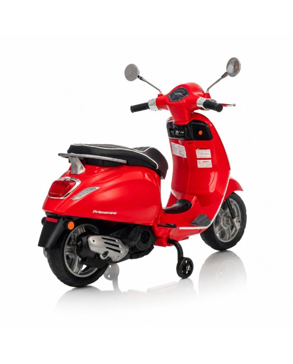 copia di Vespa Primavera Elettrica per Bambini 12V Licenza Ufficiale Piaggio Sedile Pelle Luci LED suono Clacson Rosso Fuoco|Toys Car