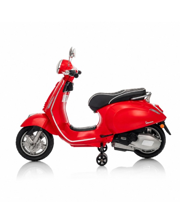 copia di Vespa Primavera Elettrica per Bambini 12V Licenza Ufficiale Piaggio Sedile Pelle Luci LED suono Clacson Rosso Fuoco|Toys Car