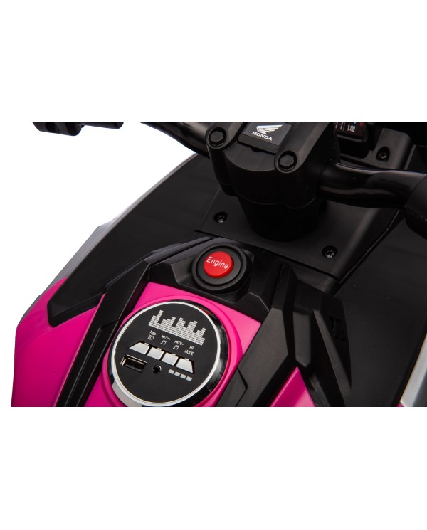 Moto Elettrica per Bambini Honda NC750X 12V Con Luci LED, MP3, USB e Avvio One-Click 3-6 Anni Rosa|Toys Car