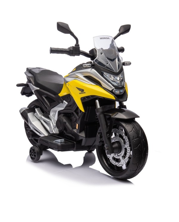 Moto Elettrica per Bambini Honda NC750X 12V Con Luci LED, MP3, USB e Avvio One-Click 3-6 Anni Giallo|Toys Car