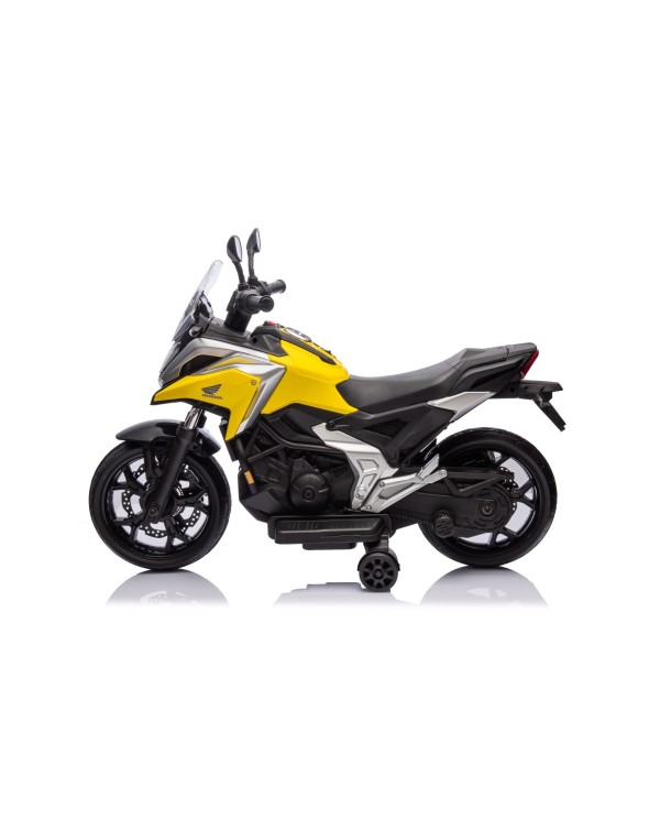 Moto Elettrica per Bambini Honda NC750X 12V Con Luci LED, MP3, USB e Avvio One-Click 3-6 Anni Giallo|Toys Car