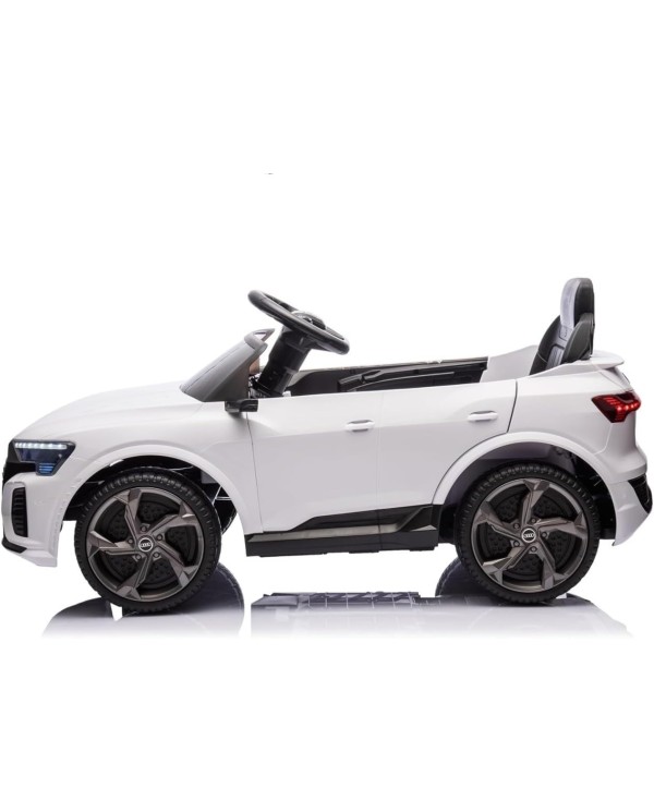 Auto Macchina Elettrica per Bambini 12V Audi SQ8 e-tron Sedile Pelle con Telecomando Cintura di Sicurezza Porte Apribili Bianca|Toys Car