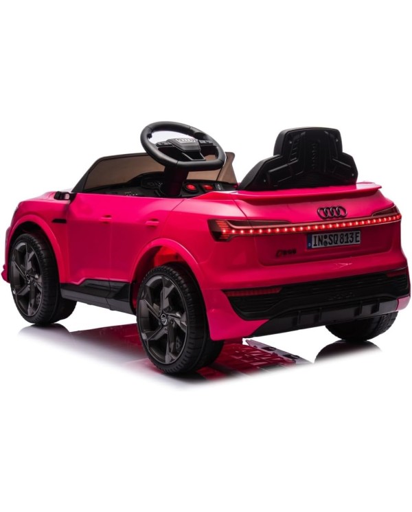 Auto Macchina Elettrica per Bambini 12V Audi SQ8 e-tron Sedile Pelle con Telecomando Cintura di Sicurezza Porte Apribili Rosa|Toys Car