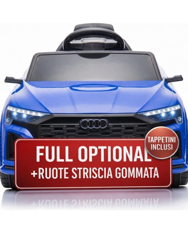Auto Macchina Elettrica per Bambini 12V Audi SQ8 e-tron Sedile Pelle con Telecomando Cintura di Sicurezza Porte ApribiLI BLUE|Toys Car