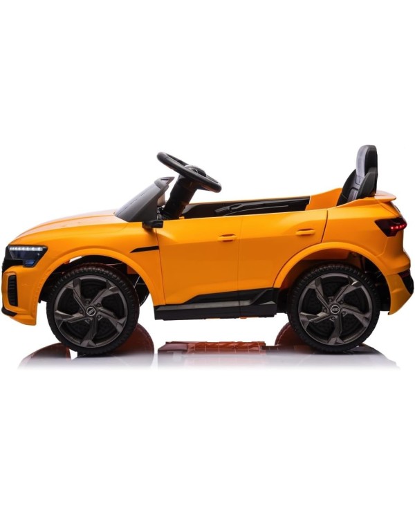Auto Macchina Elettrica per Bambini 12V Audi SQ8 e-tron Sedile Pelle con Telecomando Cintura di Sicurezza Porte Apribili Gialla|Toys Car