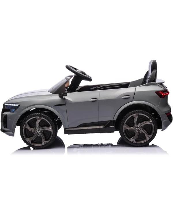 Auto Macchina Elettrica per Bambini 12V Audi SQ8 e-tron Sedile Pelle con Telecomando Cintura di Sicurezza Porte Apribili Grigia|Toys Car