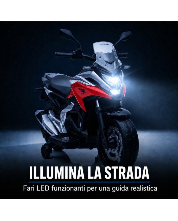 Moto Elettrica per Bambini Honda NC750X 12V Con Luci LED, MP3, USB e Avvio One-Click 3-6 Anni Giallo|Toys Car