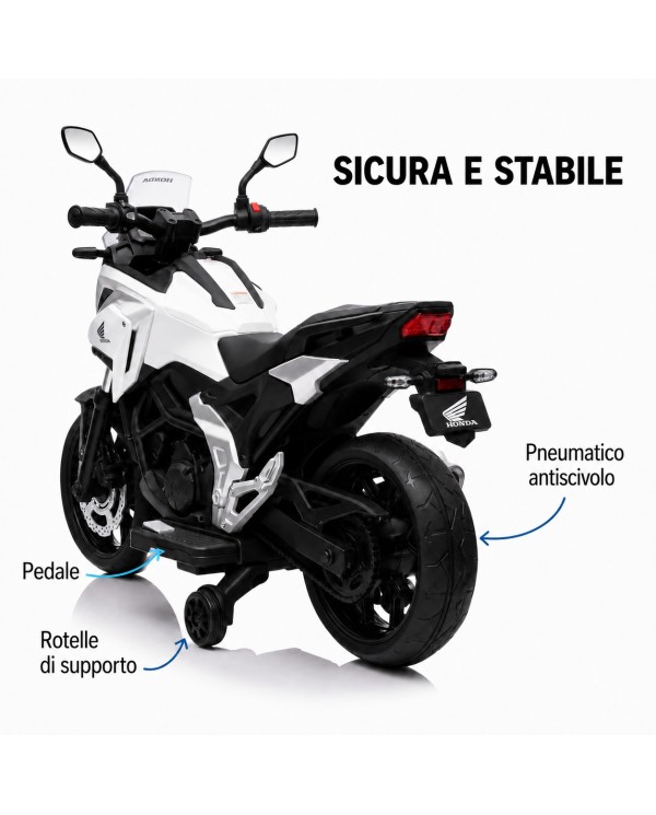 Moto Elettrica per Bambini Honda NC750X 12V Con Luci LED, MP3, USB e Avvio One-Click 3-6 Anni|Toys Car