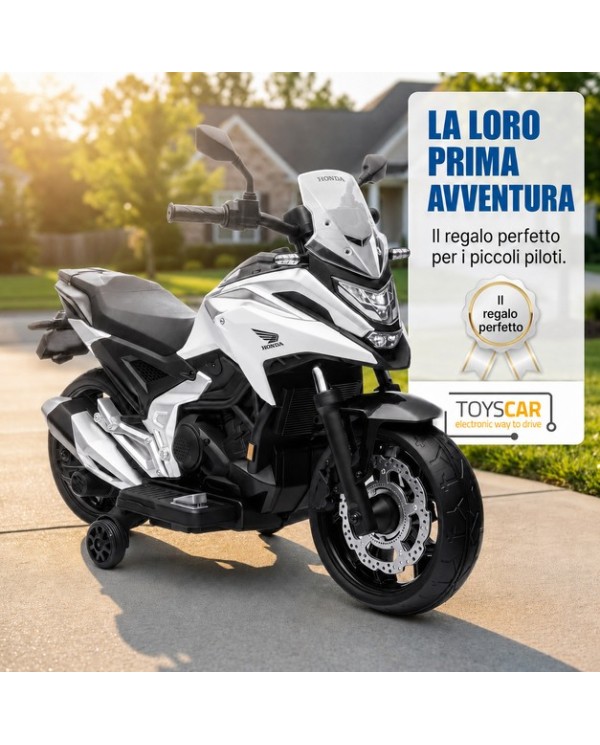 Moto Elettrica per Bambini Honda NC750X 12V Con Luci LED, MP3, USB e Avvio One-Click 3-6 Anni|Toys Car