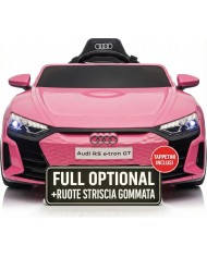 Auto Macchina Elettrica per Bambini 12V Audi RS e-tron GT Sedile Pelle con Telecomando Bianca