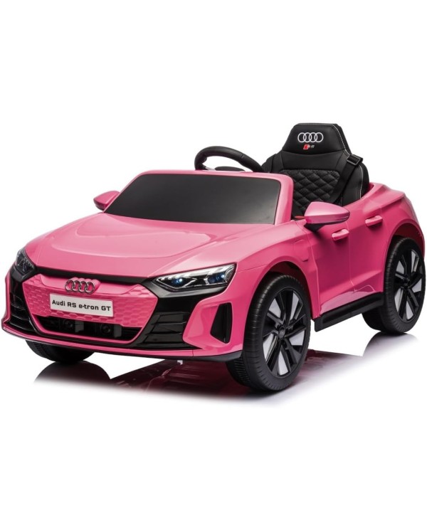 Auto Macchina Elettrica per Bambini 12V Audi RS e-tron GT Sedile Pelle con Telecomando Rosa|Toys Car