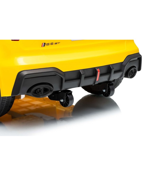 Auto Macchina Elettrica per Bambini 12V Audi RS6 Avant GT Luci LED Bluetooth MP3 Telecomando Porte Apribili Gialla|Toys Car