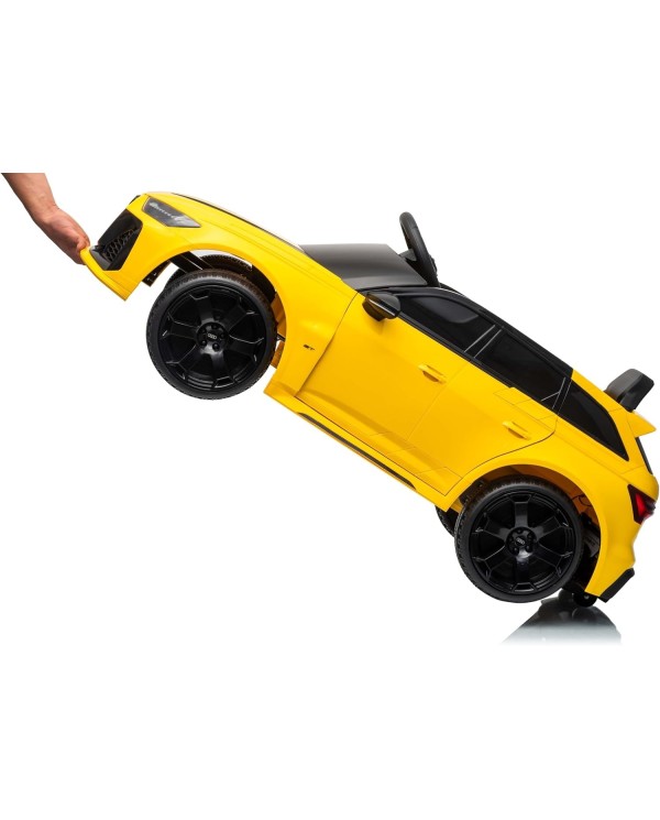 Auto Macchina Elettrica per Bambini 12V Audi RS6 Avant GT Luci LED Bluetooth MP3 Telecomando Porte Apribili Gialla|Toys Car