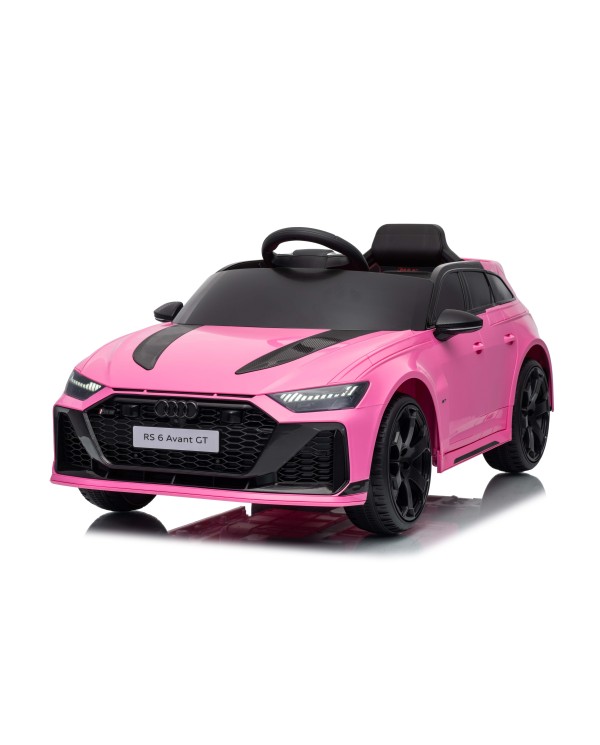Auto Macchina Elettrica per Bambini 12V Audi RS6 Avant GT Luci LED Bluetooth MP3 Telecomando Porte Apribili Rosa|Toys Car