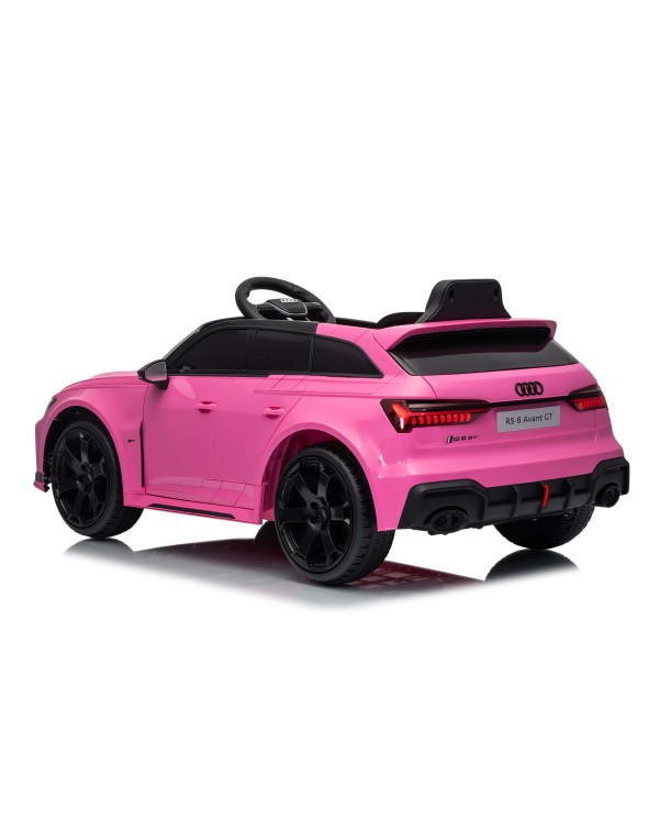 Auto Macchina Elettrica per Bambini 12V Audi RS6 Avant GT Luci LED Bluetooth MP3 Telecomando Porte Apribili Rosa|Toys Car