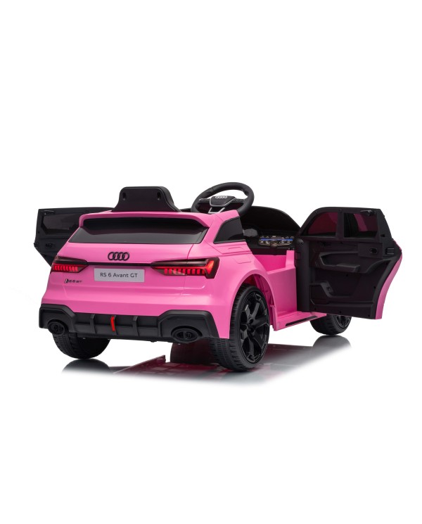 Auto Macchina Elettrica per Bambini 12V Audi RS6 Avant GT Luci LED Bluetooth MP3 Telecomando Porte Apribili Rosa|Toys Car