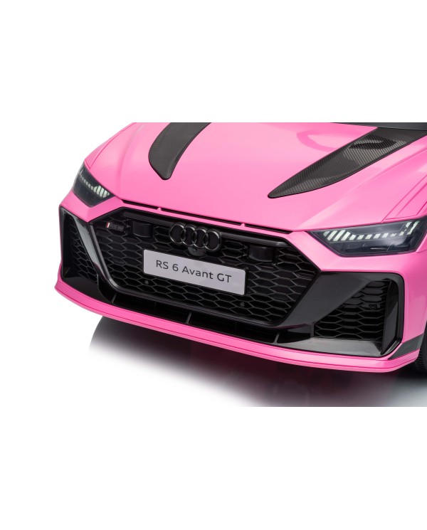 Auto Macchina Elettrica per Bambini 12V Audi RS6 Avant GT Luci LED Bluetooth MP3 Telecomando Porte Apribili Rosa|Toys Car