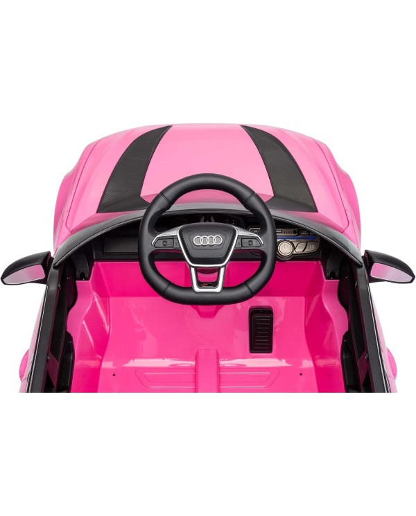 Auto Macchina Elettrica per Bambini 12V Audi RS6 Avant GT Luci LED Bluetooth MP3 Telecomando Porte Apribili Rosa|Toys Car