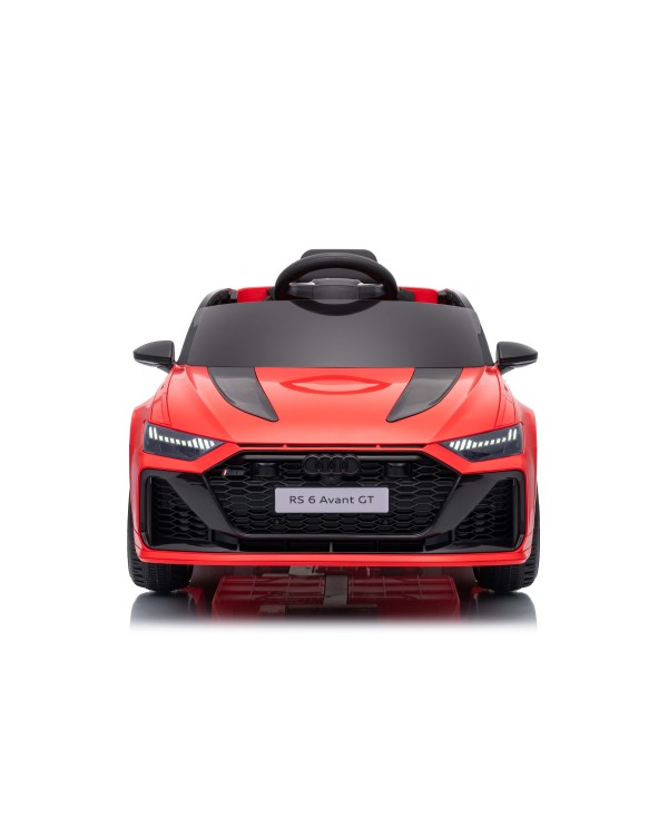 Auto Macchina Elettrica per Bambini 12V Audi RS6 Avant GT Luci LED Bluetooth MP3 Telecomando Porte Apribili Rossa|Toys Car
