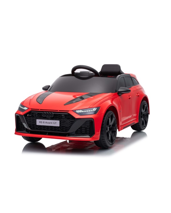 Auto Macchina Elettrica per Bambini 12V Audi RS6 Avant GT Luci LED Bluetooth MP3 Telecomando Porte Apribili Rossa|Toys Car