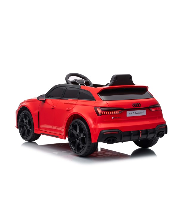 Auto Macchina Elettrica per Bambini 12V Audi RS6 Avant GT Luci LED Bluetooth MP3 Telecomando Porte Apribili Rossa|Toys Car
