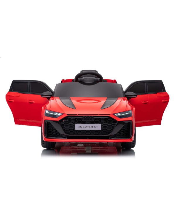 Auto Macchina Elettrica per Bambini 12V Audi RS6 Avant GT Luci LED Bluetooth MP3 Telecomando Porte Apribili Rossa|Toys Car