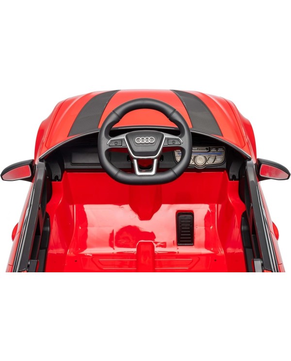 Auto Macchina Elettrica per Bambini 12V Audi RS6 Avant GT Luci LED Bluetooth MP3 Telecomando Porte Apribili Rossa|Toys Car