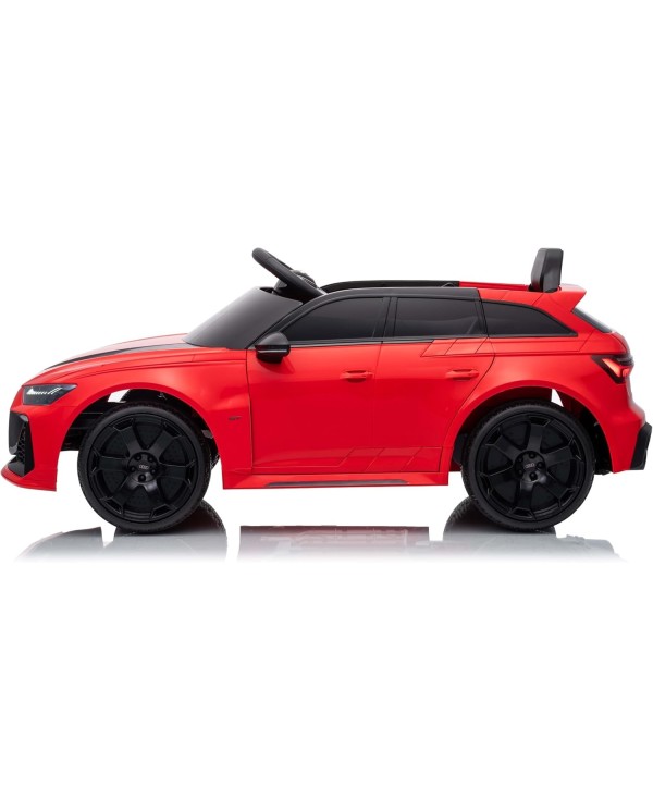 Auto Macchina Elettrica per Bambini 12V Audi RS6 Avant GT Luci LED Bluetooth MP3 Telecomando Porte Apribili Rossa|Toys Car