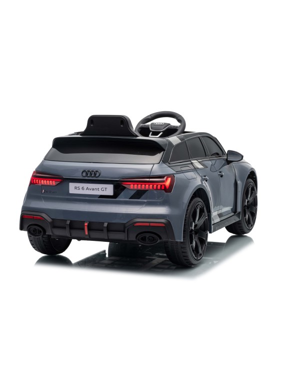 Auto Macchina Elettrica per Bambini 12V Audi RS6 Avant GT Luci LED Bluetooth MP3 Telecomando Porte Apribili Grigia|Toys Car