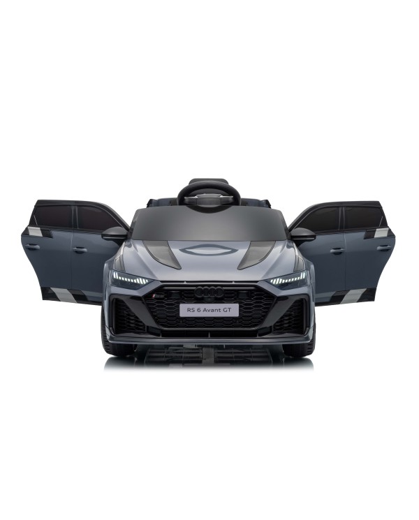 Auto Macchina Elettrica per Bambini 12V Audi RS6 Avant GT Luci LED Bluetooth MP3 Telecomando Porte Apribili Grigia|Toys Car