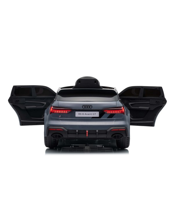 Auto Macchina Elettrica per Bambini 12V Audi RS6 Avant GT Luci LED Bluetooth MP3 Telecomando Porte Apribili Grigia|Toys Car