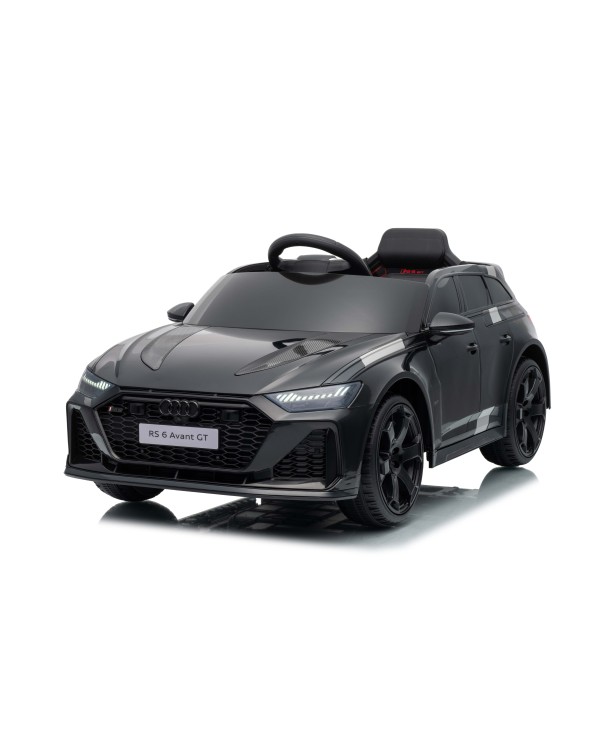 Auto Macchina Elettrica per Bambini 12V Audi RS6 Avant GT Luci LED Bluetooth MP3 Telecomando Porte Apribili Nera|Toys Car