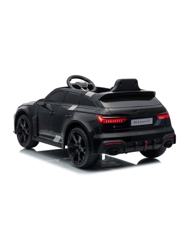 Auto Macchina Elettrica per Bambini 12V Audi RS6 Avant GT Luci LED Bluetooth MP3 Telecomando Porte Apribili Nera|Toys Car