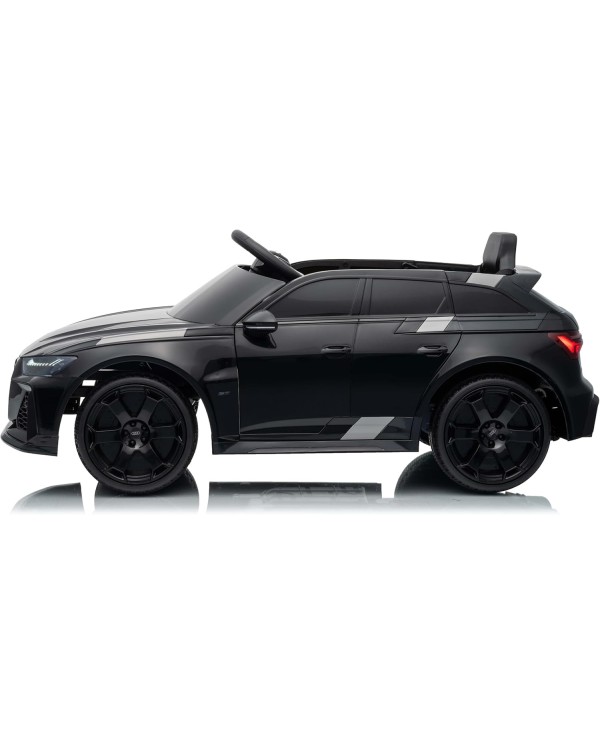 Auto Macchina Elettrica per Bambini 12V Audi RS6 Avant GT Luci LED Bluetooth MP3 Telecomando Porte Apribili Nera|Toys Car