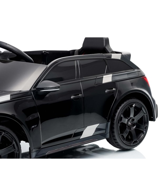Auto Macchina Elettrica per Bambini 12V Audi RS6 Avant GT Luci LED Bluetooth MP3 Telecomando Porte Apribili Nera|Toys Car