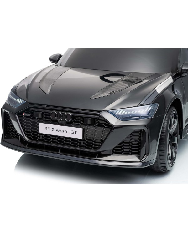 Auto Macchina Elettrica per Bambini 12V Audi RS6 Avant GT Luci LED Bluetooth MP3 Telecomando Porte Apribili Nera|Toys Car