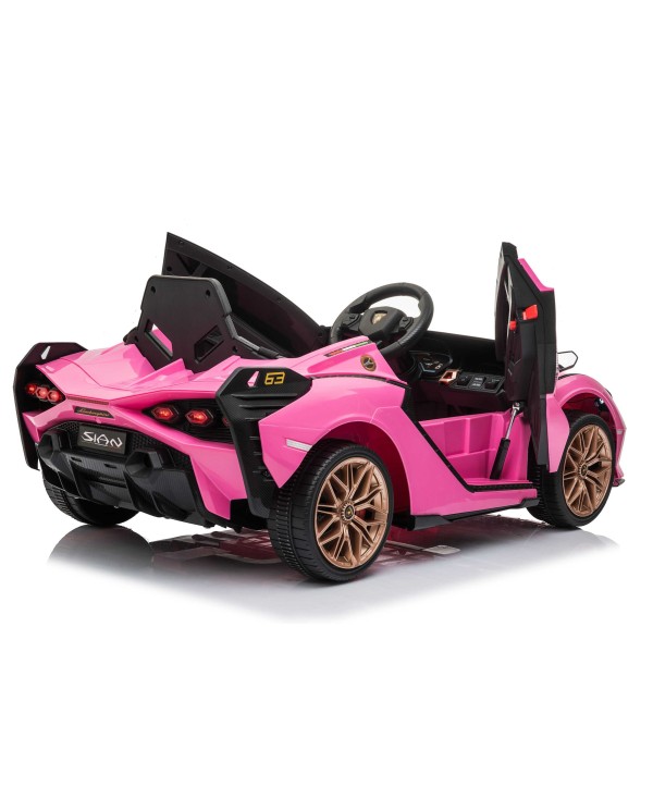 Auto Elettrica per Bambini 12V Lamborghini Sian 1-4 anni con Telecomando Porte Apribili LED Bluetooth Radio e Sedile in Pelle|Toys Car