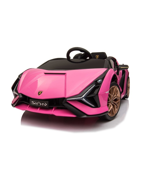 Auto Elettrica per Bambini 12V Lamborghini Sian 1-4 anni con Telecomando Porte Apribili LED Bluetooth Radio e Sedile in Pelle|Toys Car
