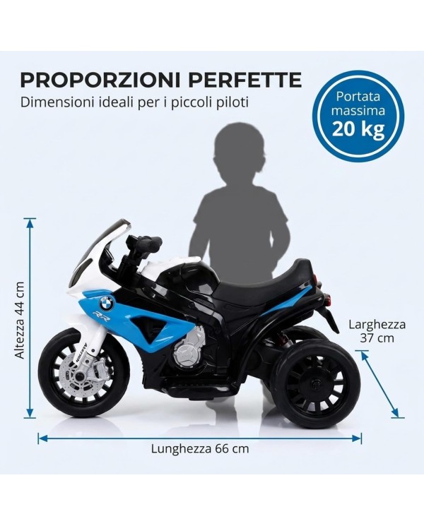 Moto elettrica per bambini BMW S1000RR 6V blu