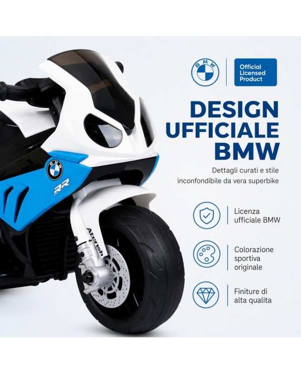 Moto elettrica per bambini BMW S1000RR 6V blu