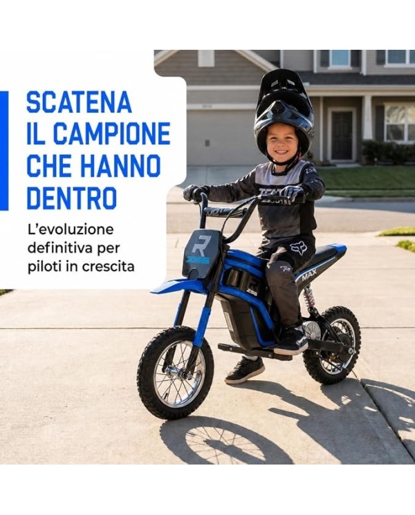 Moto Elettrica per Bambini 24V 350W Raptor X SX2328 Sedile in Pelle Ruote Gonfiabili|Toyscar