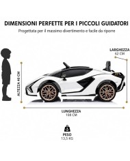 Lamborghini Sián Bianca 12V Sedile in Pelle | TOYSCAR
