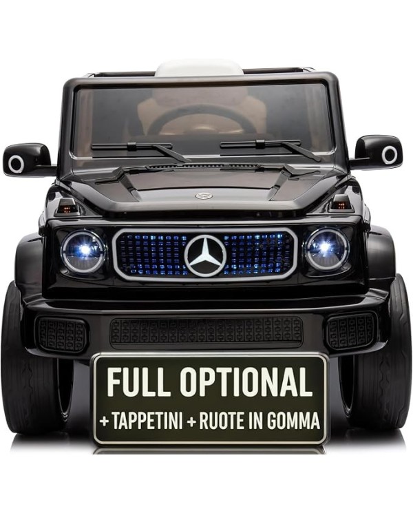 Auto Macchina Elettrica per Bambini Mercedes EQG 63 Concept Nera 12V Ruote in Gomma Sedile in Pelle Tappetino Telecomando|Toyscar