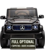 Mercedes EQG Nera 12V Pelle Tappetino Ruote Gomma | TOYSCAR